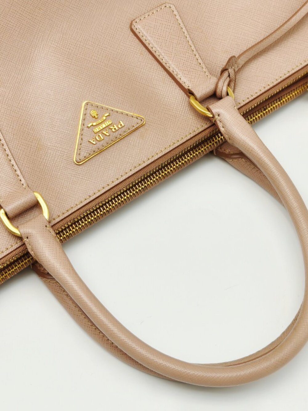 PRADA Saffiano Leather Large Tote Bag Pink Top Handle Work Laptop Office Bag - Picture 4 of 16